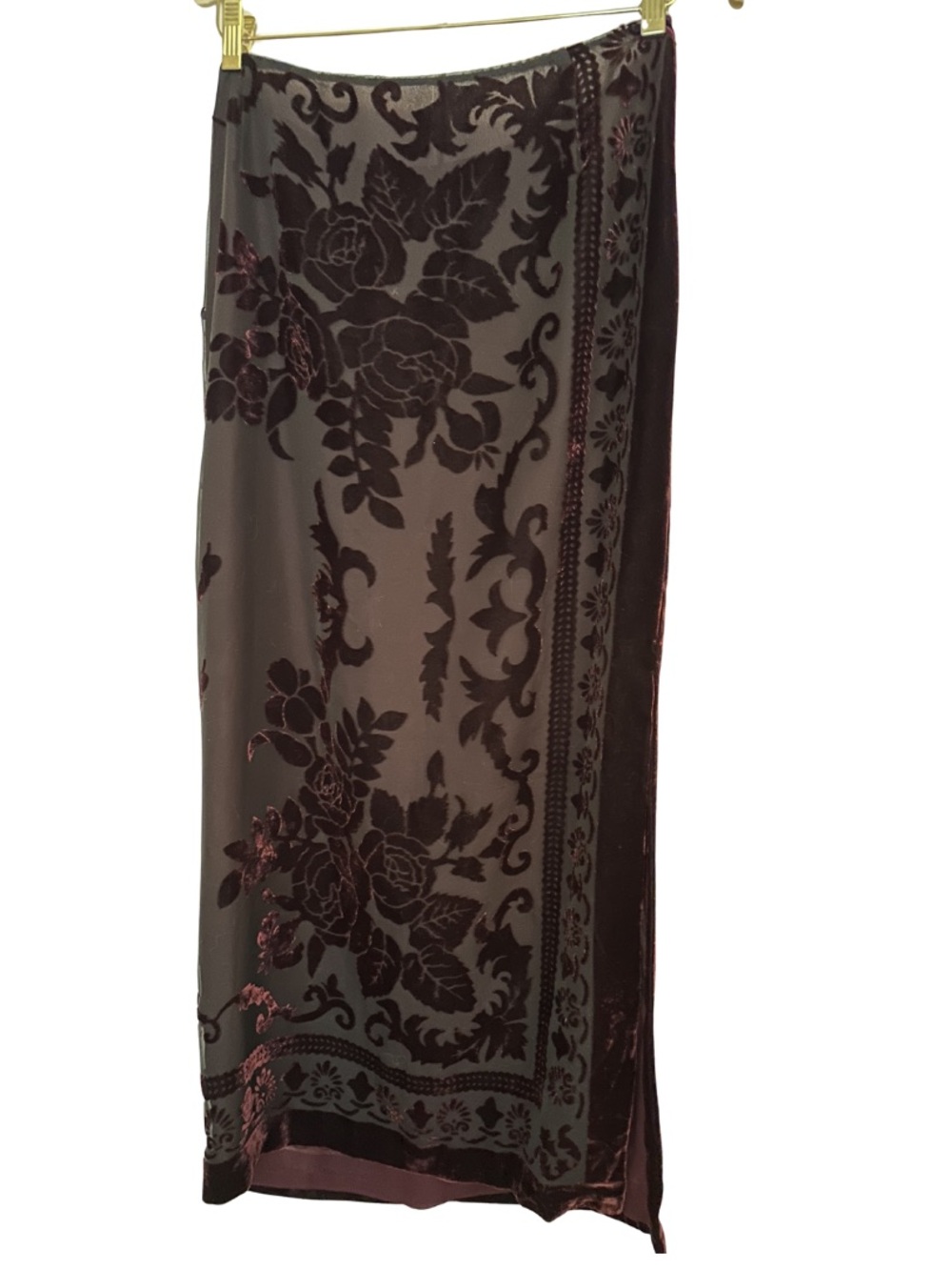 Liz Claiborne Velvet Burnout Floral Maxi Skirt Sz 12 NWT